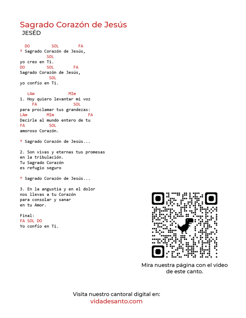 ▷ Sagrado Corazón de Jesús: Letra y Acordes ⋆ Vida de Santo
